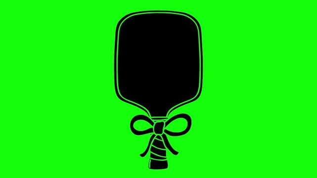 racket illustration video animation ball pickleball sport silhouette equipment logo play icon game exercise match competition tournament paddle pickle outline american player athlete for green screen