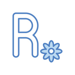 R icon vector icon