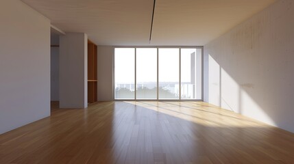 Obraz premium Empty Room: Minimalistic and Versatile Space Ready for Various Uses