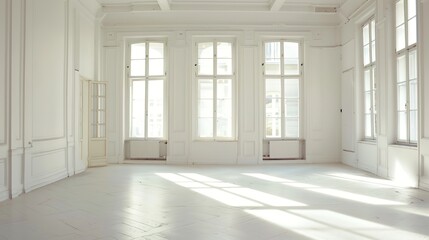 Obraz premium Empty Room: Minimalistic and Versatile Space Ready for Various Uses