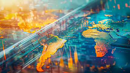Double exposure of a thermometer with extreme temperature readings, overlaid with a map showing El Ni&ntilde;o and La Ni&ntilde;a affected regions