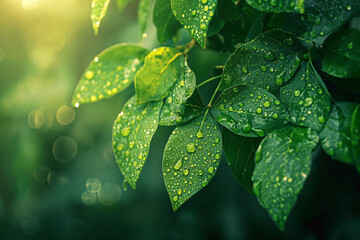 みずみずしい緑の葉のクローズアップ/Close-up of Fresh Green Leaves/Gro&szlig;aufnahme von frischen gr&uuml;nen Bl&auml;ttern