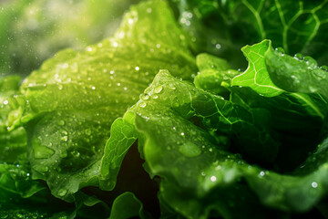 みずみずしいミントの葉のクローズアップ/Close-up of Fresh Lettuce Leaves/Gro&szlig;aufnahme von frischen Salatbl&auml;ttern