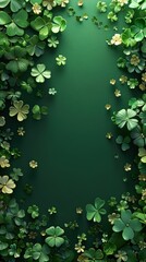 St. Patrick's Day Banner with Shamrock Leaves