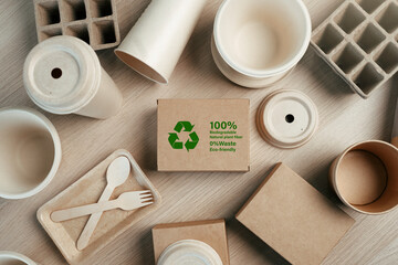 Green package or disposable for sustainable environmental and environmental protection. Eco...
