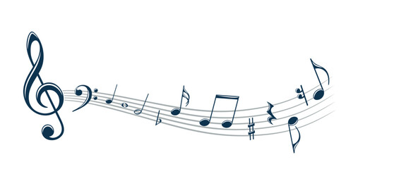 The symbol of a stylized musical notes.
