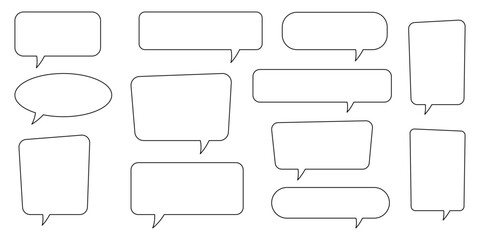 Obraz premium Speech bubble, speech balloon, chat bubble line art icon for apps and websites.