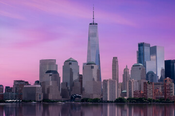 Obraz premium The skyline of Manhattan downtown New York- MANHATTAN - NEW YORK