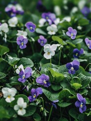 Field of Purple and White Flowers