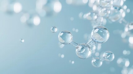 Fototapeta premium Abstract image of water molecules, science, technology, and innovation.