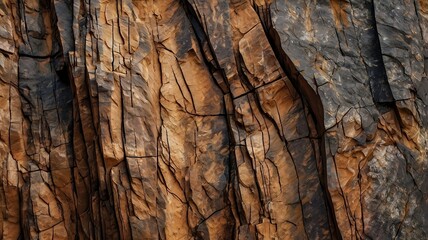 Rugged Mountain Cliff Texture in Natural Light AI Generated