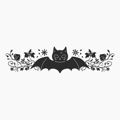 Whimsical bat floral design
