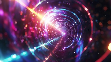 A colorful abstract tunnel of lights.