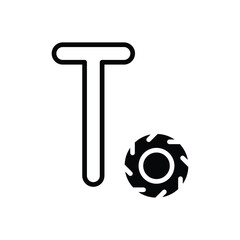 T icon vector icon