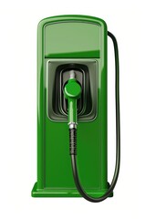 Fototapeta premium Green gas pump with attached hose