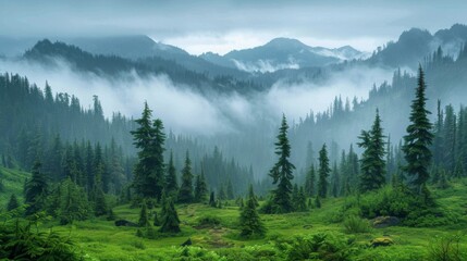 Fototapeta premium Olympic National Park, Washington - Diverse ecosystems from rainforests to mountains