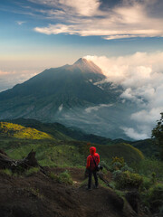 Obraz premium The great Merapi Volcano in Java Island, indonesia.