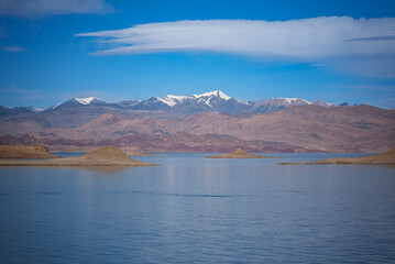 Lake Banggong Co in Tibet with seagull
