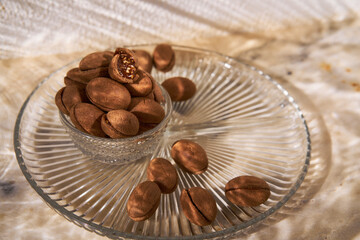delicious walnut shaped russian nut shortbread sandwich cookies filled with sweet condensed milk or caramel