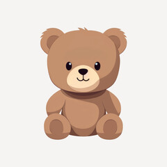 Cute brown teddy bear illustration