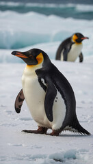 Fototapeta premium penguins in the snow