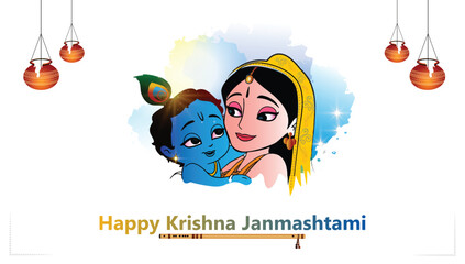 Greetings for janmashtami. Lord krishna birthday festival.