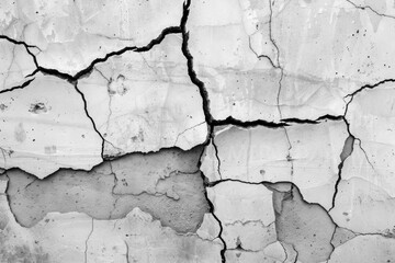 Obraz premium Cracked wall in black and white