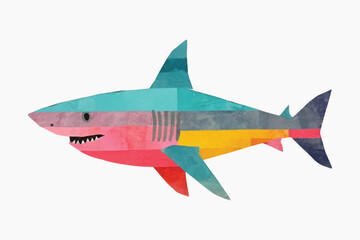 Fototapeta premium Colorful abstract shark illustration