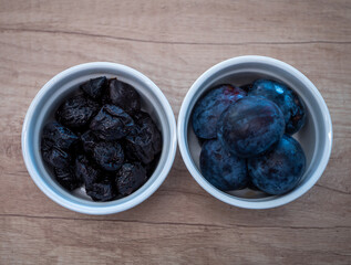 Plums are among the favorite fruits.They contain a large amount of potassium,which has a positive effect on blood pressure.Prunes are a great source of fiber, which is important for healthy digestion.