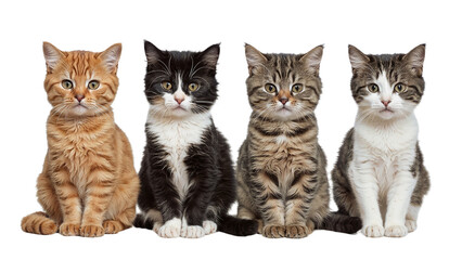 cats of various colors and types PNG Transparent