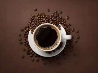 Fototapeta premium cup of coffee with beans