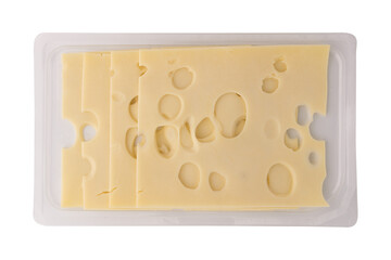 cheese slices isolated on white background 