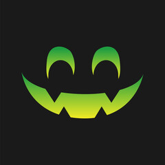 Jack O Lantern Scary Face Halloween Pumpkin Icon. Cute Funny Evil Face Expression Simple vector design element. Monster Creepy Horror Illustrations.