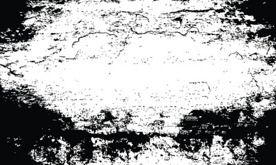 Grunge distressed overlay texture and background - wide banner format background with copy space for text. Grunge texture of chips, cracks,scratches.Soft white grunge.Distressed black grunge texture.