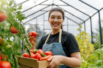 woman is gardening