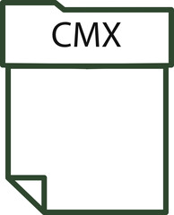 CMX File format minimal icon with thick outline