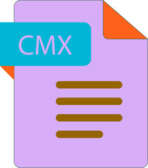 Fototapeta premium CMX File icon with folded style document