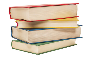 Stack of books. Transparent background, png
