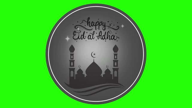 Animation of Eid al-Adha Al Mubarak in the Hajj Season Video. The animated movement of Eid al-Adha writing is suitable for celebrating Eid al-Adha for Muslims.
