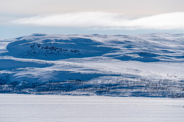 view from saana fell hiking route, kilpisjarvi, Finland