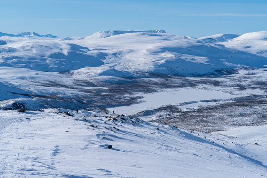 view from saana fell hiking route, kilpisjarvi, Finland
