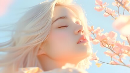 girl with straight white hair
