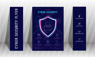Cyber security flyer design template,advance Cyber security flyer.