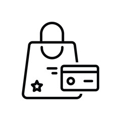 Black line icon for purchase