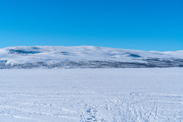 winter landscape around Lake Kilpisjärvi finland