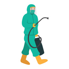 Disease Control Worker Character Illustration