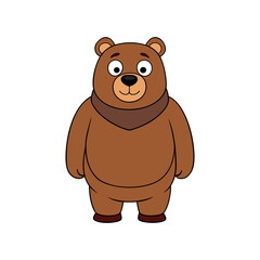 Vector cartoon Bear Clipart illustration On a White Background
