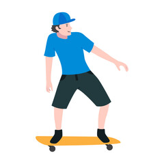 Vector Skateboarding Guy Character Illustration