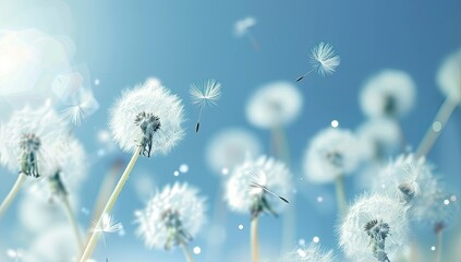 Obraz premium Close-Up of Dandelions in Bloom