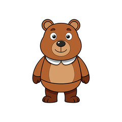 Vector cartoon Bear Clipart illustration On a White Background